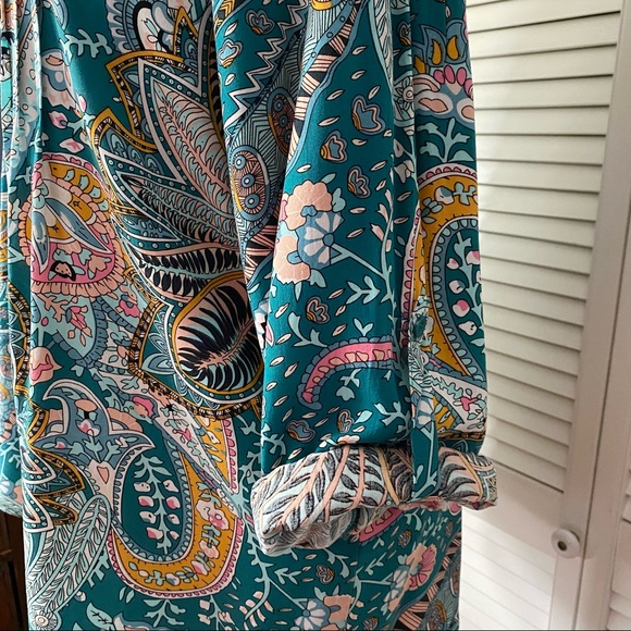 Boho peasant floral paisley tunic Susan Betro 1x - Picture 8 of 10